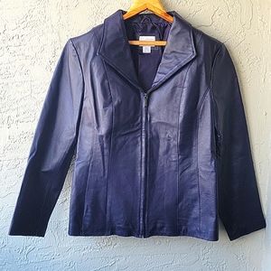 Leather East5th dark Violet jacket